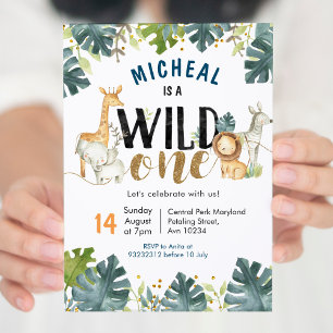 Safari sauvage un anniversaire invitation garçon