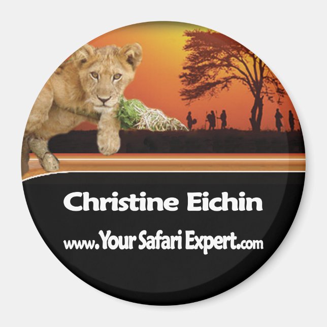 Safari Scene Round Magnet (Front)