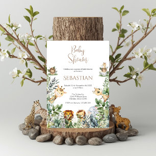 Safari Spanish Baby Shower Boy invitation