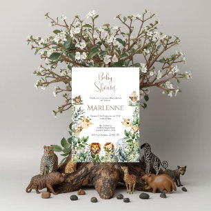Safari Spanish Baby Shower Girl invitation