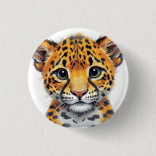 Safari Spirit Cheetah Cub 1 Inch Round Button