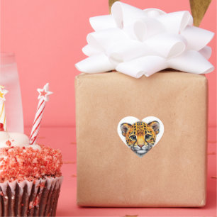 Safari Spirit Cheetah Cub Heart Sticker