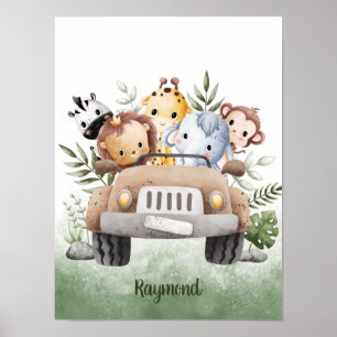 Safari Squad Adventure Customizable Poster