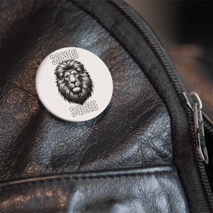 Safari Squad African Lion Head Zoo Adventure 2 Inch Round Button
