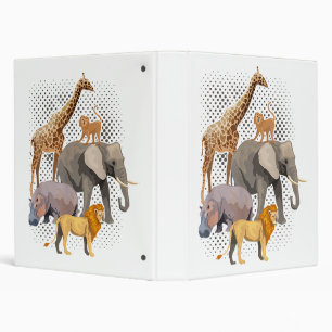 Safari Squad African Safari Animals Funny Zoo Anim Binder