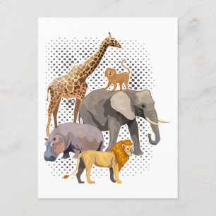 Safari Squad African Safari Animals Funny Zoo Anim Enclosure Card