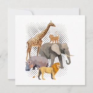 Safari Squad African Safari Animals Funny Zoo Anim Invitation