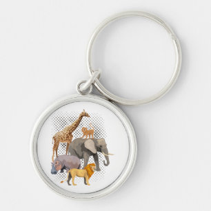 Safari Squad African Safari Animals Funny Zoo Anim Keychain