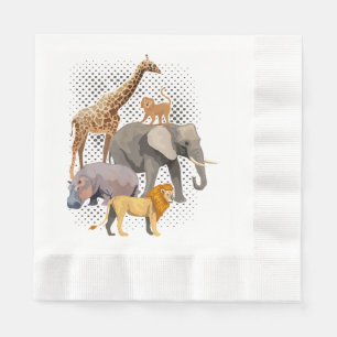 Safari Squad African Safari Animals Funny Zoo Anim Napkin
