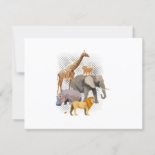 Safari Squad African Safari Animals Funny Zoo Anim RSVP Card