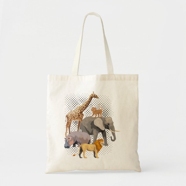 Safari Squad African Safari Animals Funny Zoo Anim Tote Bag (Front)