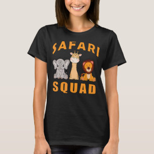 Safari Squad baby elephant lion and giraffe T-Shirt