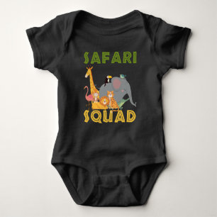Safari Squad Zoo Animal Family Vacation Baby Bodysuit
