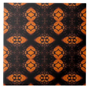 Safari sunset pattern geometric art orange tile