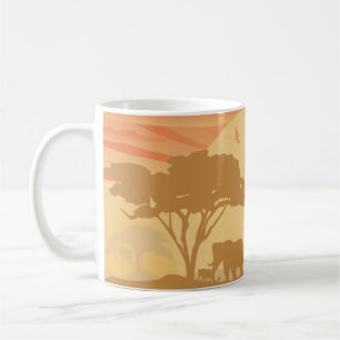 Safari Sunset Wildlife Silhouette Cozy Nature Coffee Mug