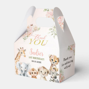 Safari Sweet Girl Floral Birthday  Favor Box