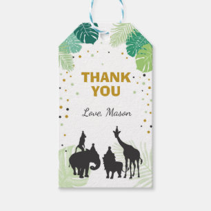 Safari thank you favour gift tag Jungle Zoo Animal