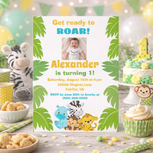 Safari Theme 1st Birthday  Invitation