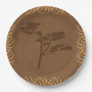 Safari Theme Acacia with Tall Grass Border Paper Plate