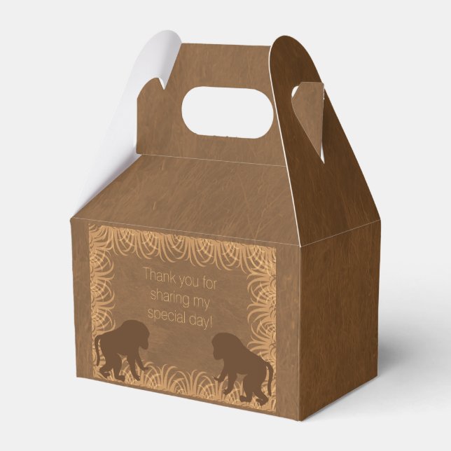 Safari Theme Baboon Party Favour Box (Front Side)
