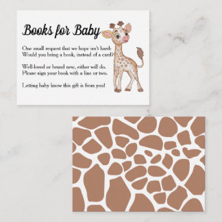 Safari Theme Baby Shower Book Request Enclosure  Card