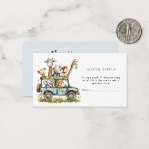 Safari Theme Baby Shower Diaper Raffle Ticket Card