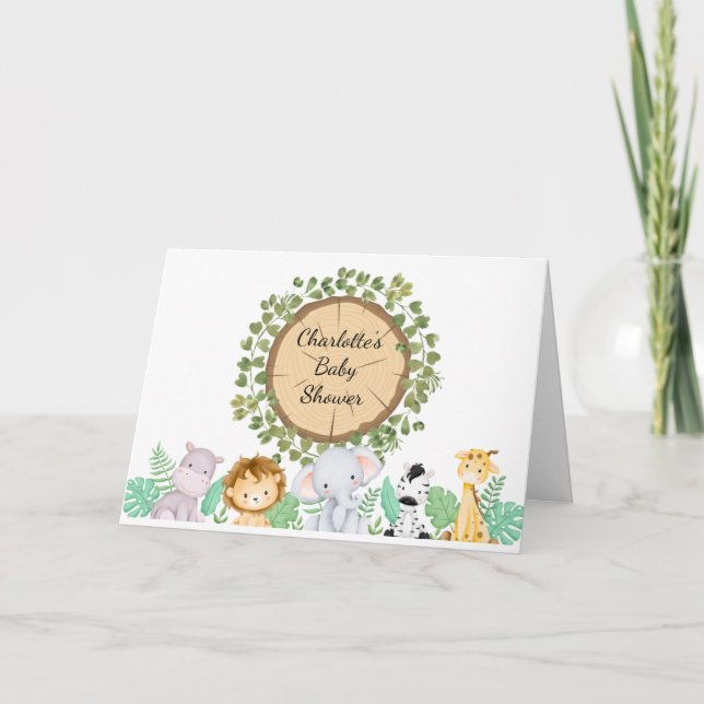 Safari theme Baby Shower Folded Invitation (Front)
