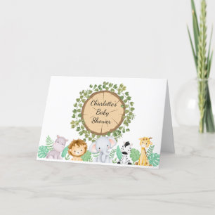 Safari theme Baby Shower Folded Invitation