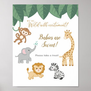 Safari Theme Baby Shower Take a Treat Poster