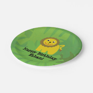 Safari theme birthday paper plate