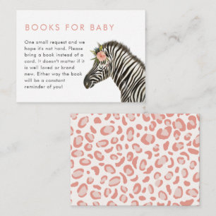 Safari Theme Girl Baby Shower Book Request Enclosure Card