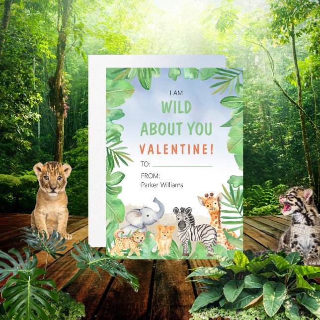 Safari Theme I Am Wild About You Valentine's Day Card (Creator Uploaded)