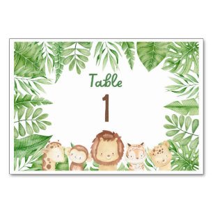 Safari Theme Jungle Table Signs Number
