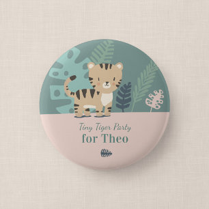 Safari Tiger Kid's Birthday Party Guest Button