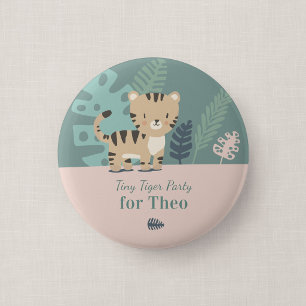 Safari Tiger Kid's Birthday Party Guest Button