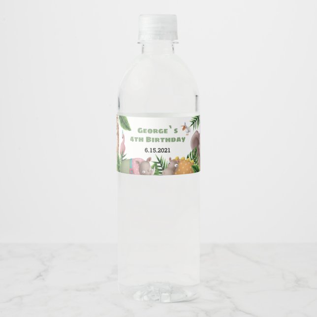 Safari tropical Étiquette de bouteille d'eau d'ann (Devant)