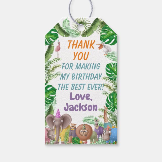 Safari Tropical Gift Tags (Front)