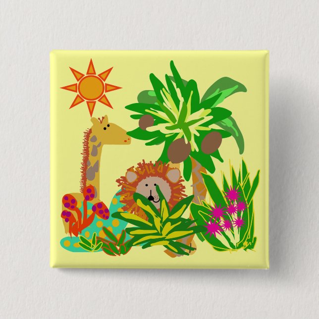 Safari Tshirts and Gifts 2 Inch Square Button (Front)