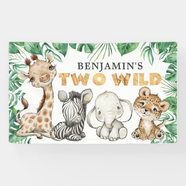 Safari Two Wild Birthday Banner (Horizontal)