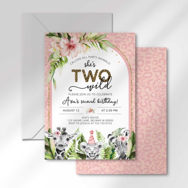 Safari Two Wild Birthday Invitation (Creator Uploaded)