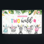 Safari Two Wild Birthday Party Animals Backdrop Banner<br><div class="desc">Safari Two Wild Birthday Party Animals Backdrop Banner</div>