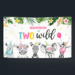 Safari Two Wild Birthday Party Animals Backdrop Banner<br><div class="desc">Safari Two Wild Birthday Party Animals Backdrop Banner</div>