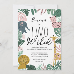 Safari Two Wild Invitation, Jungle Birthday Invitation