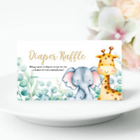 Safari vert Jungle Animaux Déchets Carte Raffle