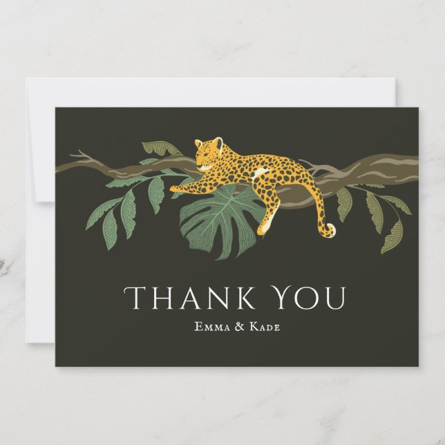 Safari Wedding Jungle Cheetah Thank You (Front)