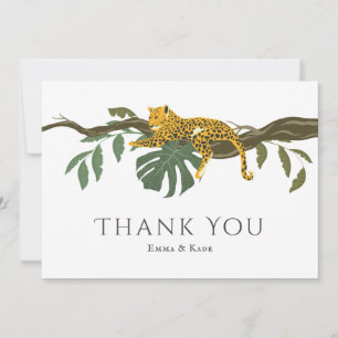 Safari Wedding Jungle Cheetah Thank You Card