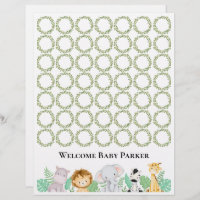 Safari Welcome Baby Sign Sheet