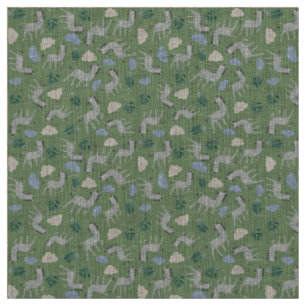 Safari wild animal natural linen 54 inches green fabric