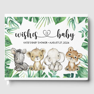 Safari Wild Animals Baby Shower Guest Book