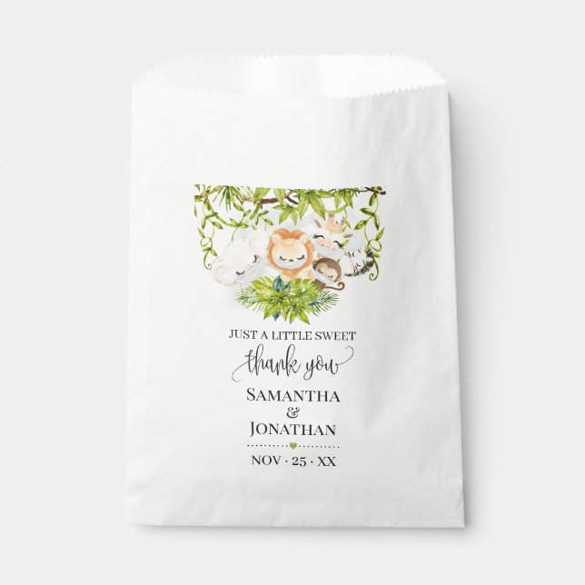 Safari Wild Baby Animals Baby Shower Favour Bag (Front)